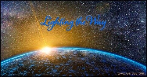 new possibilities with light rising over energy grid covered earth