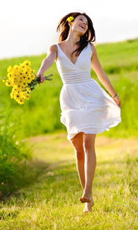 Happiness Habit by Genevieve Gerard - Girl Skipping With Smile